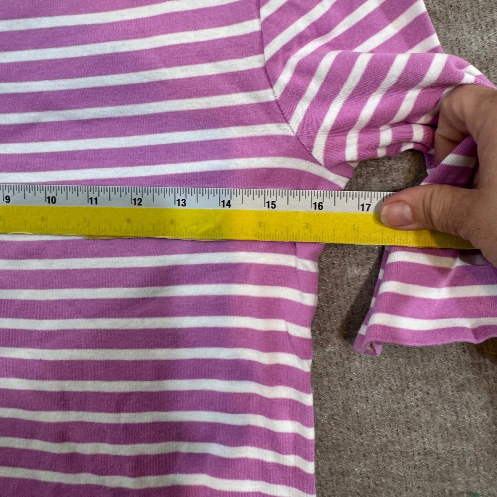Jones New York Striped Boat Neck Top Womens Small Pink White 3/4 Sleeve Preppy - Picture 9 of 9